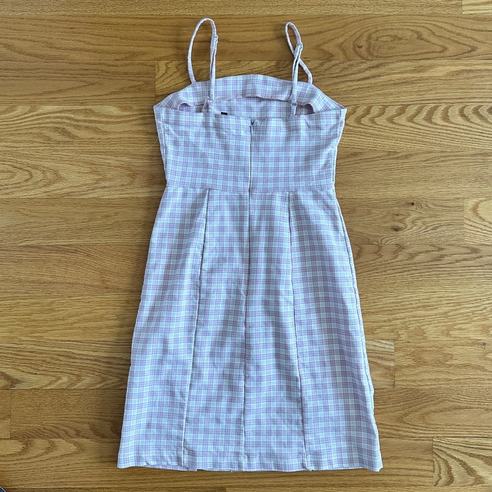 Dry Goods Originality NWOT Strappy Pink & Creme Plaid Dress (S) - Picture 4 of 10